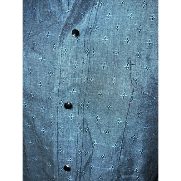 Panhandle Slim Eyelet Cutout Button Down Collared Shirt Sz 34 ( XL) Mens 16.5" N - Picture 9 of 12